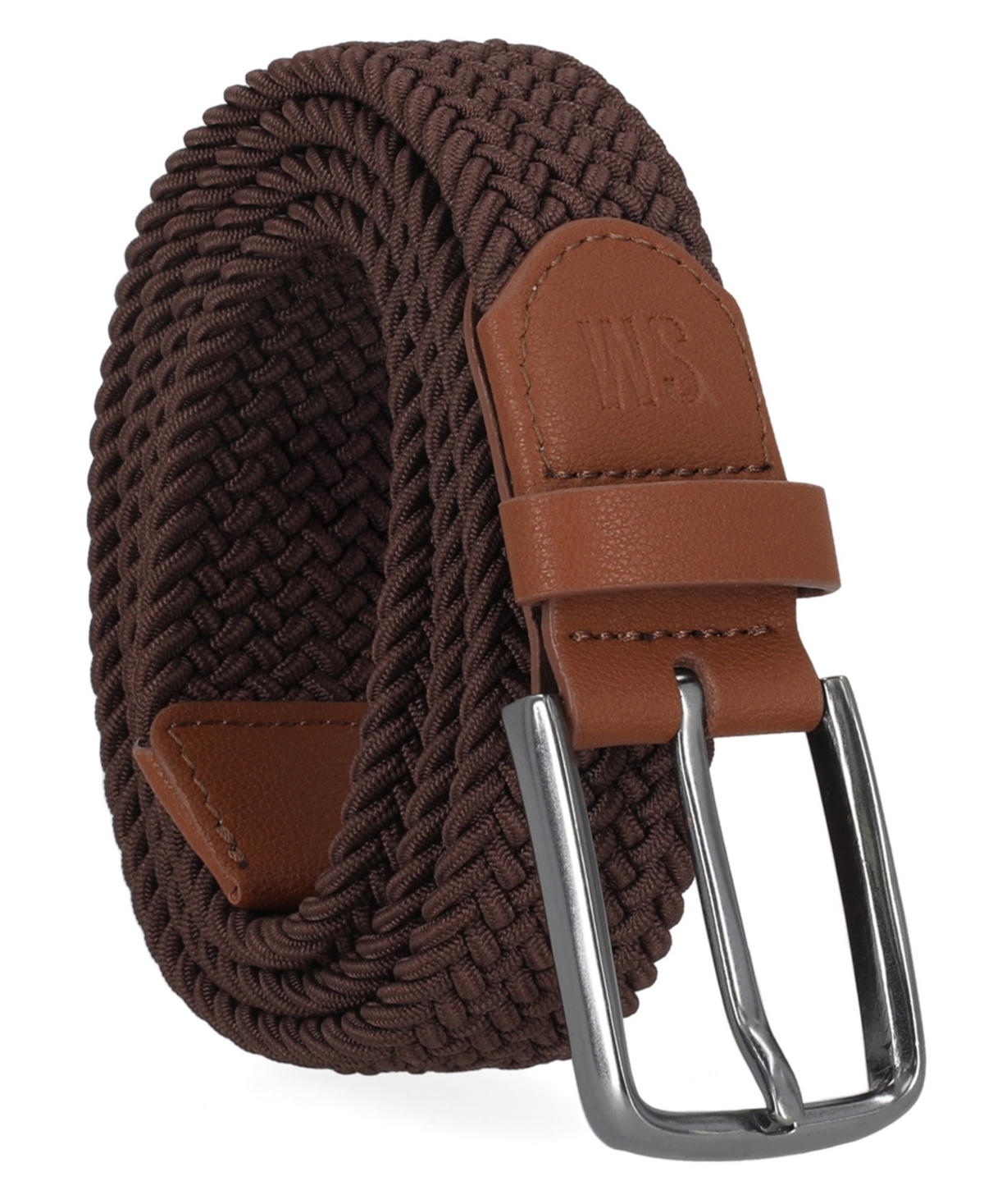 Steve Madden Men's Woven Elastic Belt In Brown