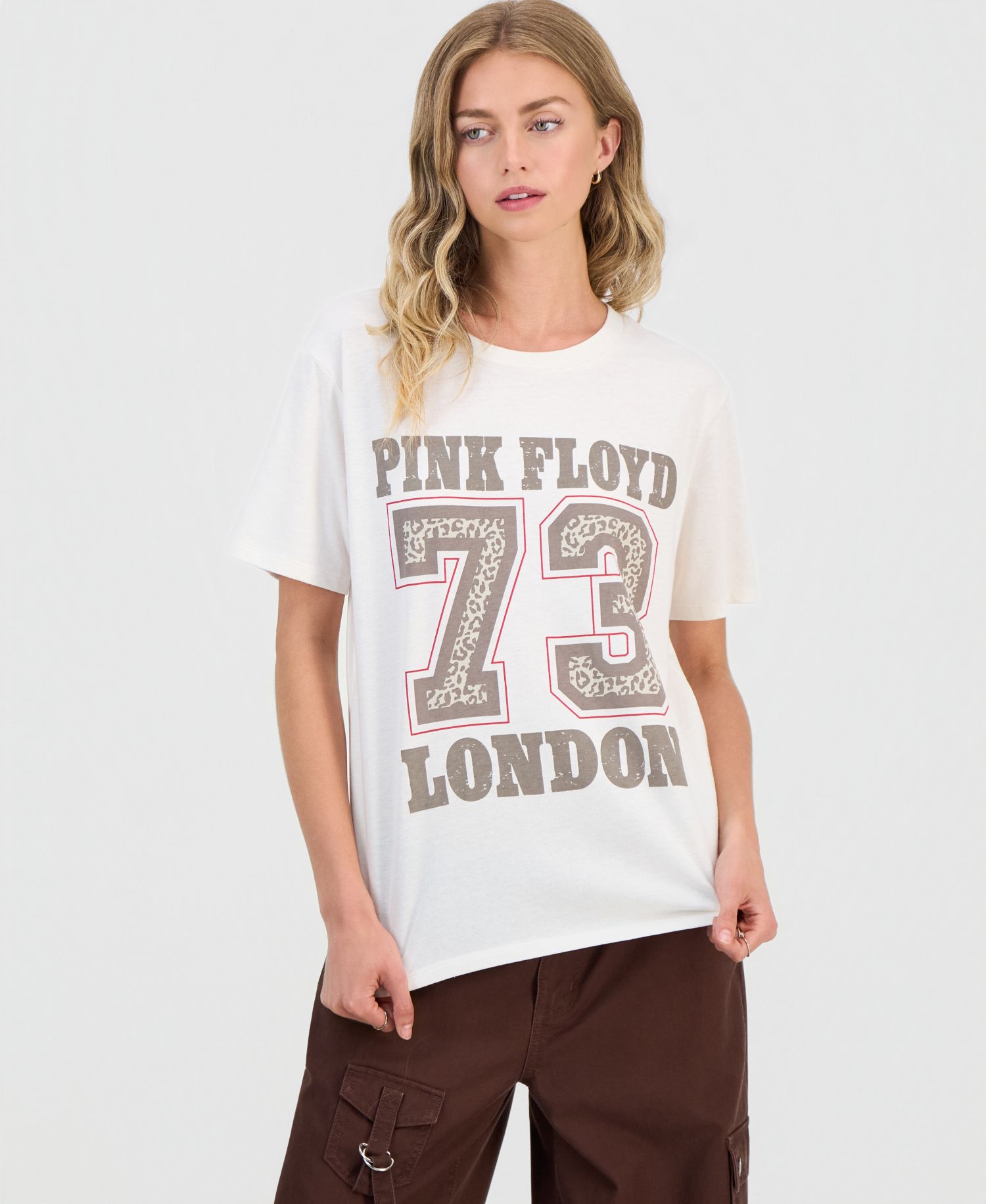 Juniors' Pink Floyd Varsity Graphic T-Shirt