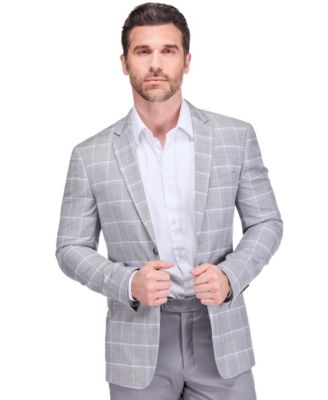 Men’s Plaid Slim Fit Sportcoat Blazer