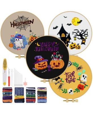 Gnuadz Embroidery Kit Adults Beginner Flowers Bird Hoop Thread - Halloween