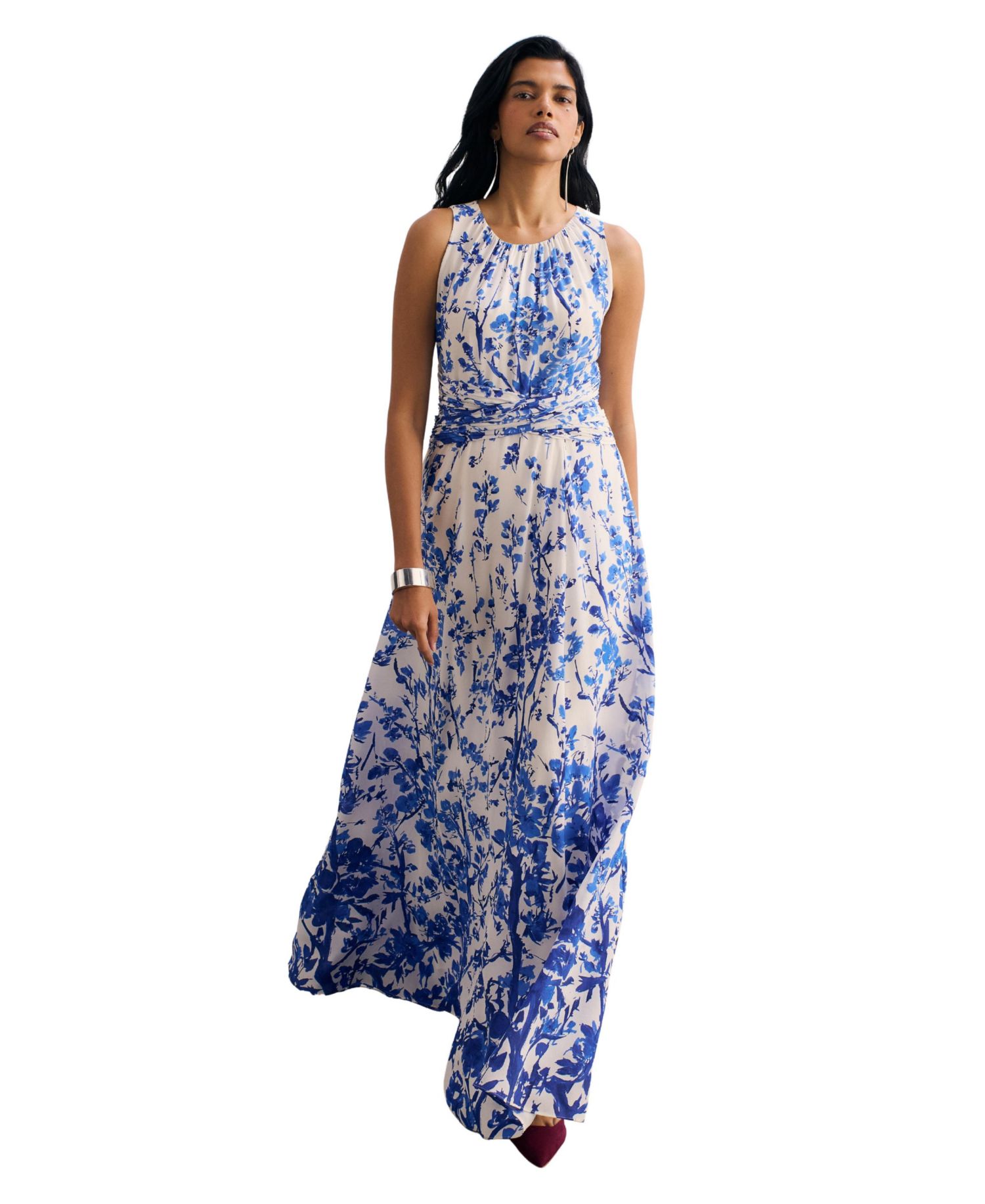Women's Oria Floral Print Silk Maxi Dress