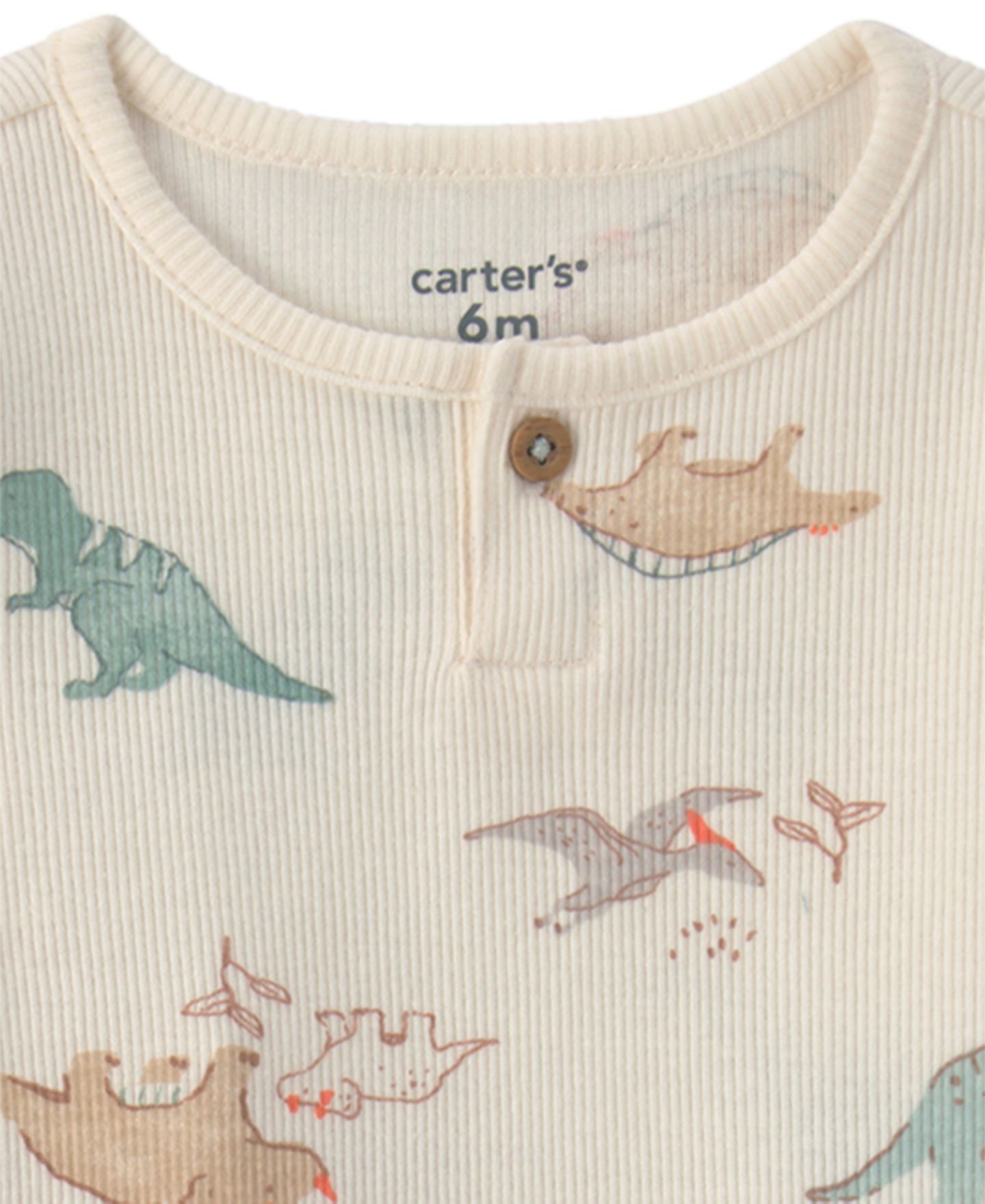 Детский комплект Carter's для малыша: боди с динозавром с длинным рукавом и брюки, цвет: Слоновая кость — фото 2