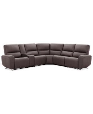 Symond 6-Piece Leather 2 Power Motion Sectional Sofa