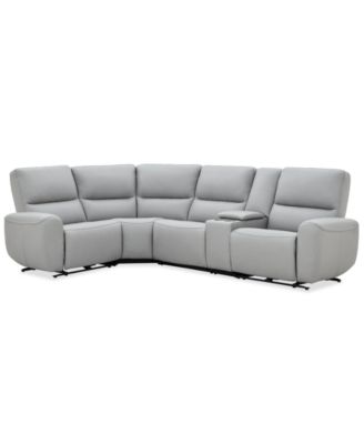 Symond 5-Piece Leather 2 Power Motion Sectional Sofa