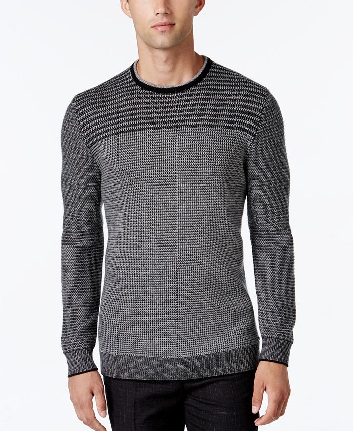 Alfani Collection Men's Stripe Rack-Stitch Sweater, Regular Fit ...