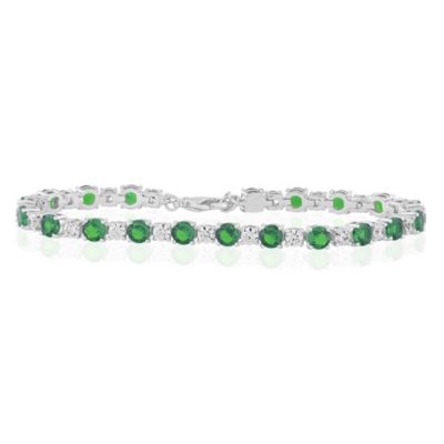 Radiant Alternating Round Color and Clear CZ Tennis Bracelet