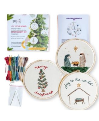 Joy To The World Embroidery Kit Hoop Thread Beginner Adult