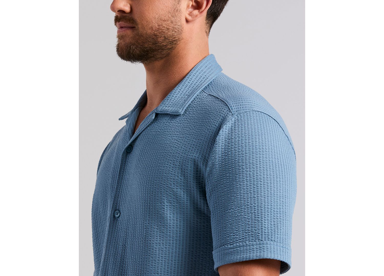 Men's Short-Sleeve Seersucker Knit Shirt