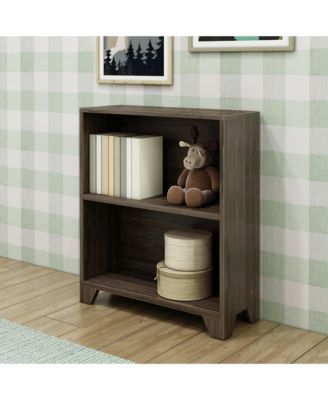 Bookshelf, 2 Shelf Bookcase Modern Farmhouse Solid Wood Shelves for Bedroom