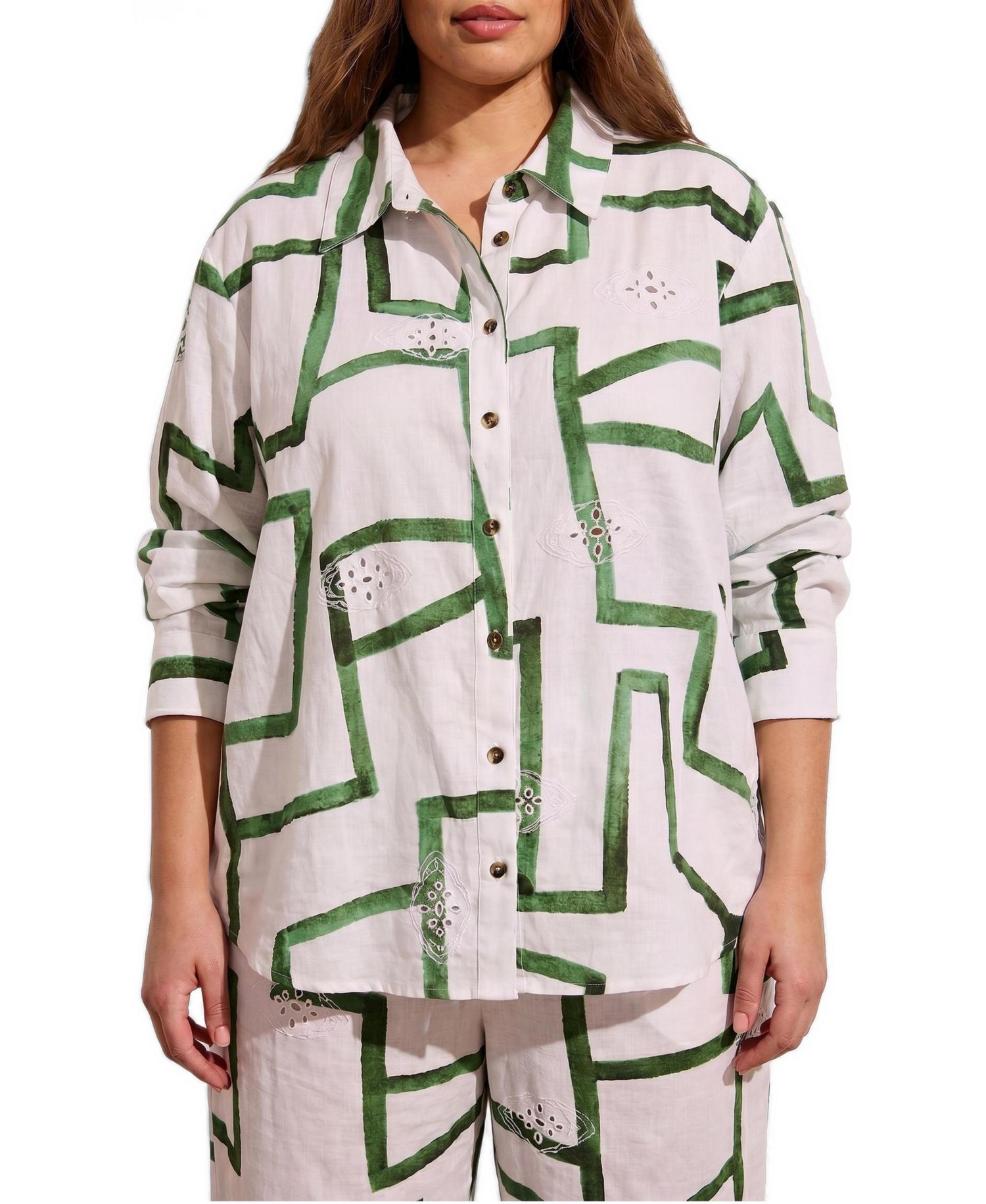 Plus Size Dawn Linen Hi Low Tunic