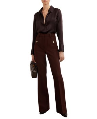 Women's Ameira Silk-Satin Concealed-Placket Shirt