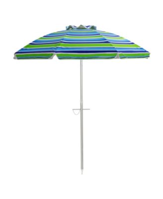6.5 feet Beach Umbrella with UPF 50+ Protection, Sand Anchor and Carry Bag