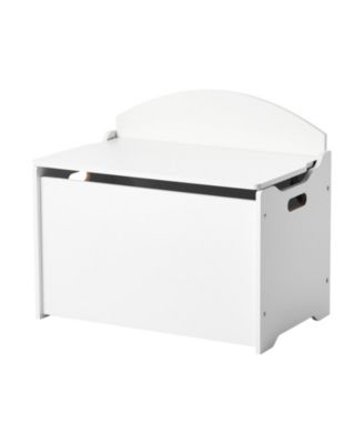 Kids Storage Bench, Wooden Toy Box with Backrest, Safety Hinge