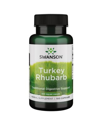Swanson Turkey Rhubarb Traditional Herbal Supplement for Digestive Support and Gastrointestinal Health quality Formula 100 Capsules 500 Miligram Each 11$