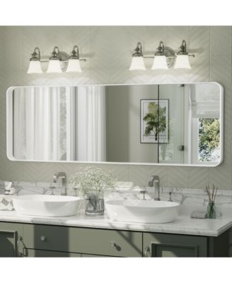 65" x 22" High-Strength Tempered Glass and Aluminum Alloy Framed Wall Decor Bathroom Vanity Mirror