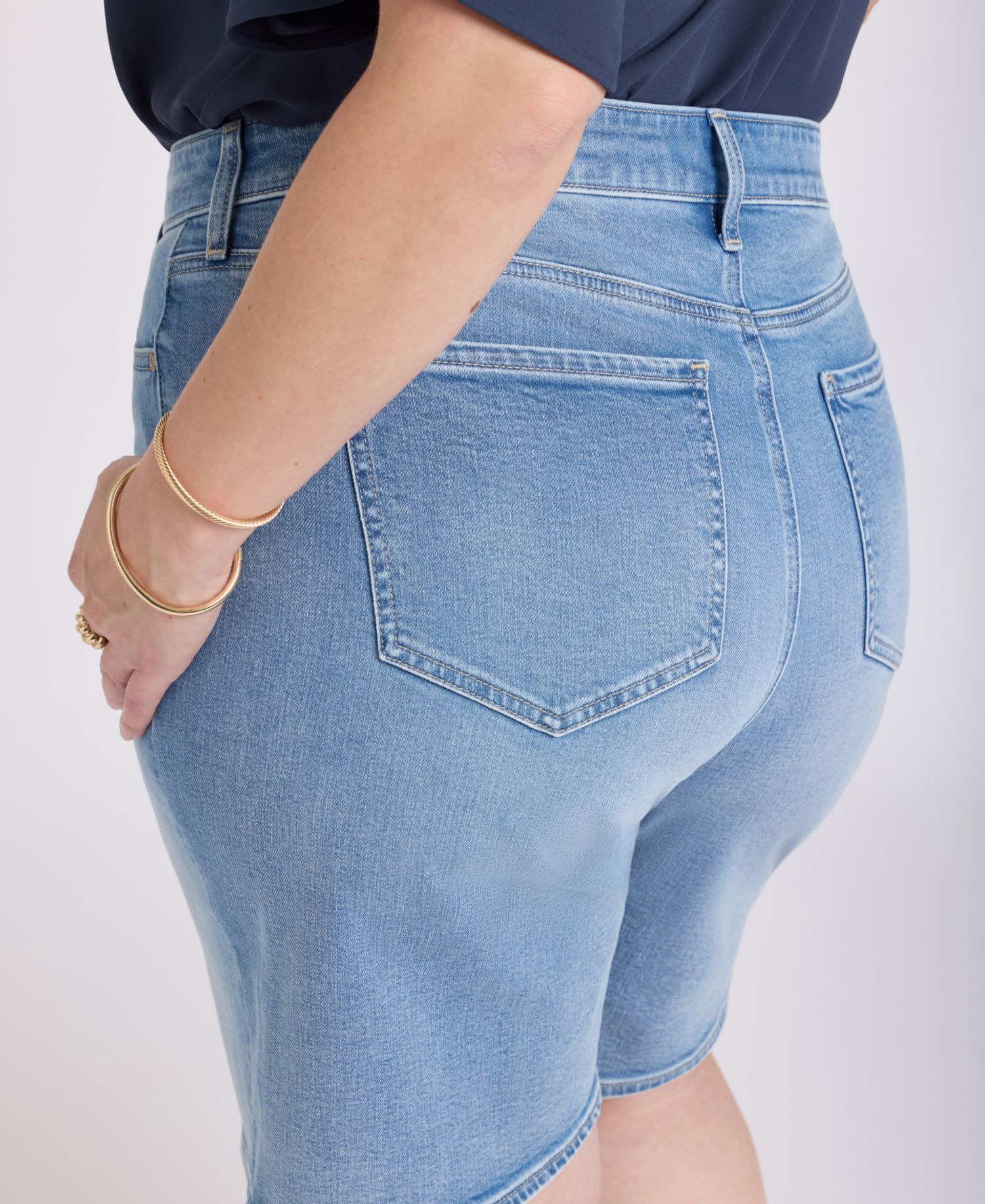 Plus Size Lilly Mid-Rise Shorts with Lift Tuck Technology
