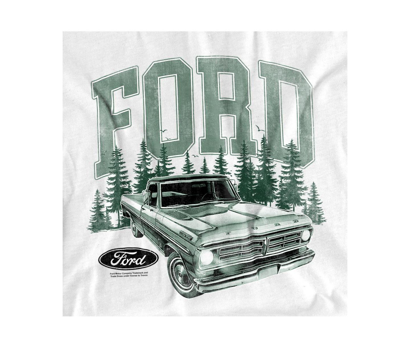 Мужская футболка Mustang Ford Trucks F150 Pickup Forest, цвет: Белый — фото 3