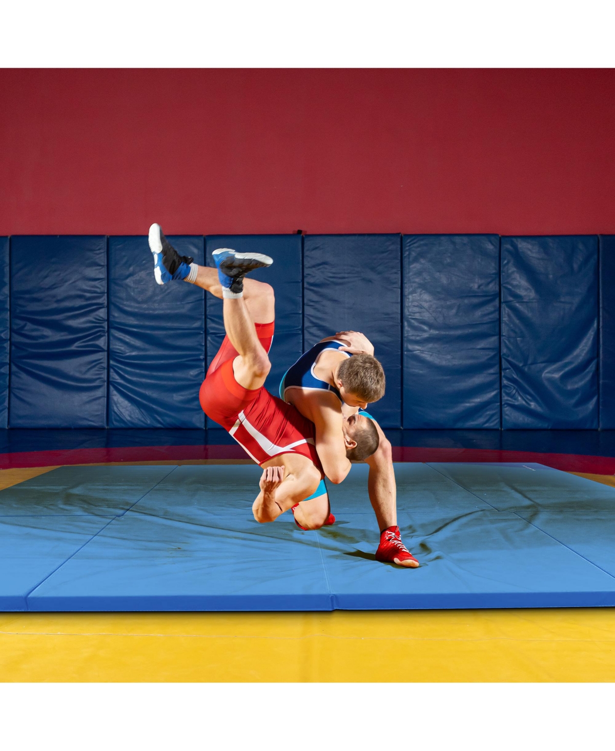 BalanceFrom 4' x 6' x 2" All Purpose Folding Fitness Gymnastics Gym Mat, Blue