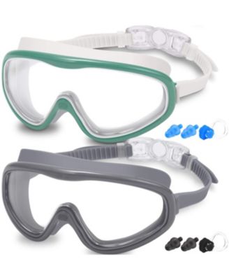 Swim Goggles Wide View Anti-fog Mirrored Lens 2-Pack