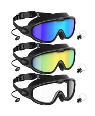 Swim Goggles Anti-fog UV 180degree(s) Clear View Adult 3 Pack