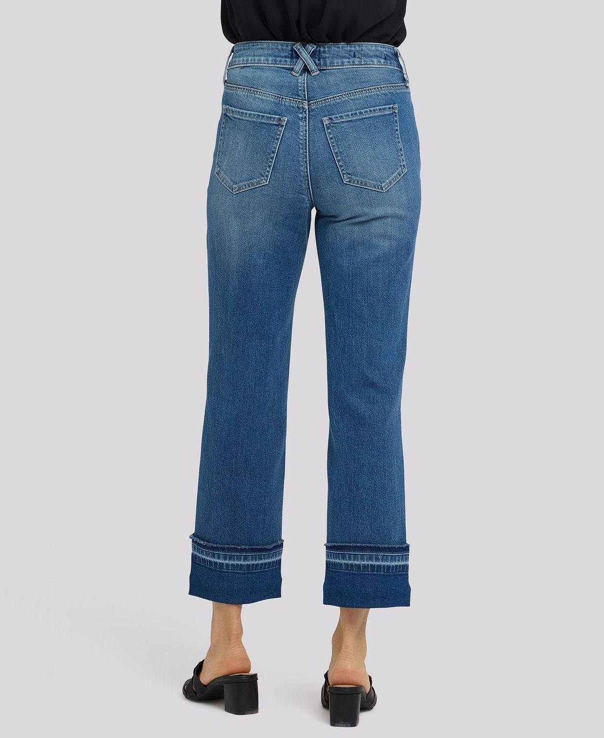 NYDJ Petite Bailey Relaxed Straight Jeans with Hem Detail and Lift Tuck Technology view 6 — MAYCSS fashion products