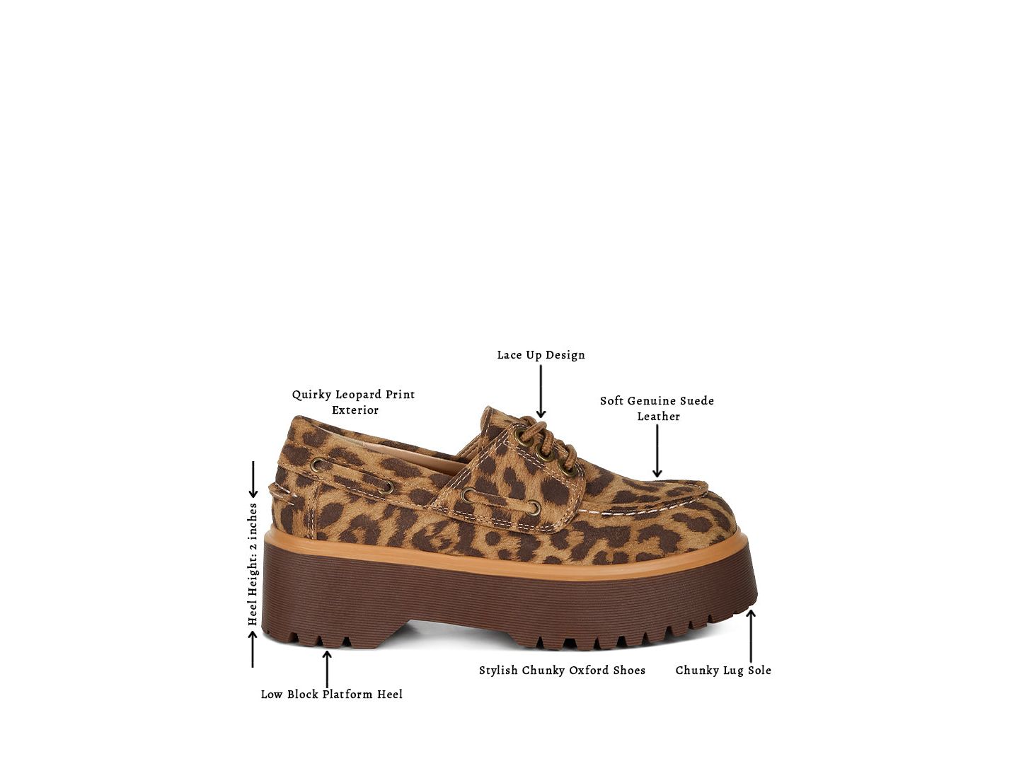 Женские туфли Rag & Co Onglur Leopard Print Suede Oxford, цвет: Коричневый — фото 7