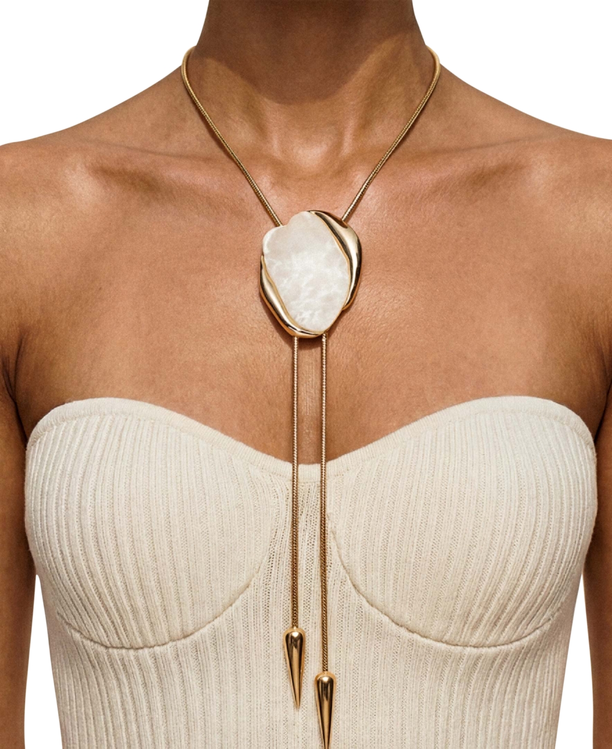 Ettika 18k Gold-Plated Bone Statement Bolo Necklace