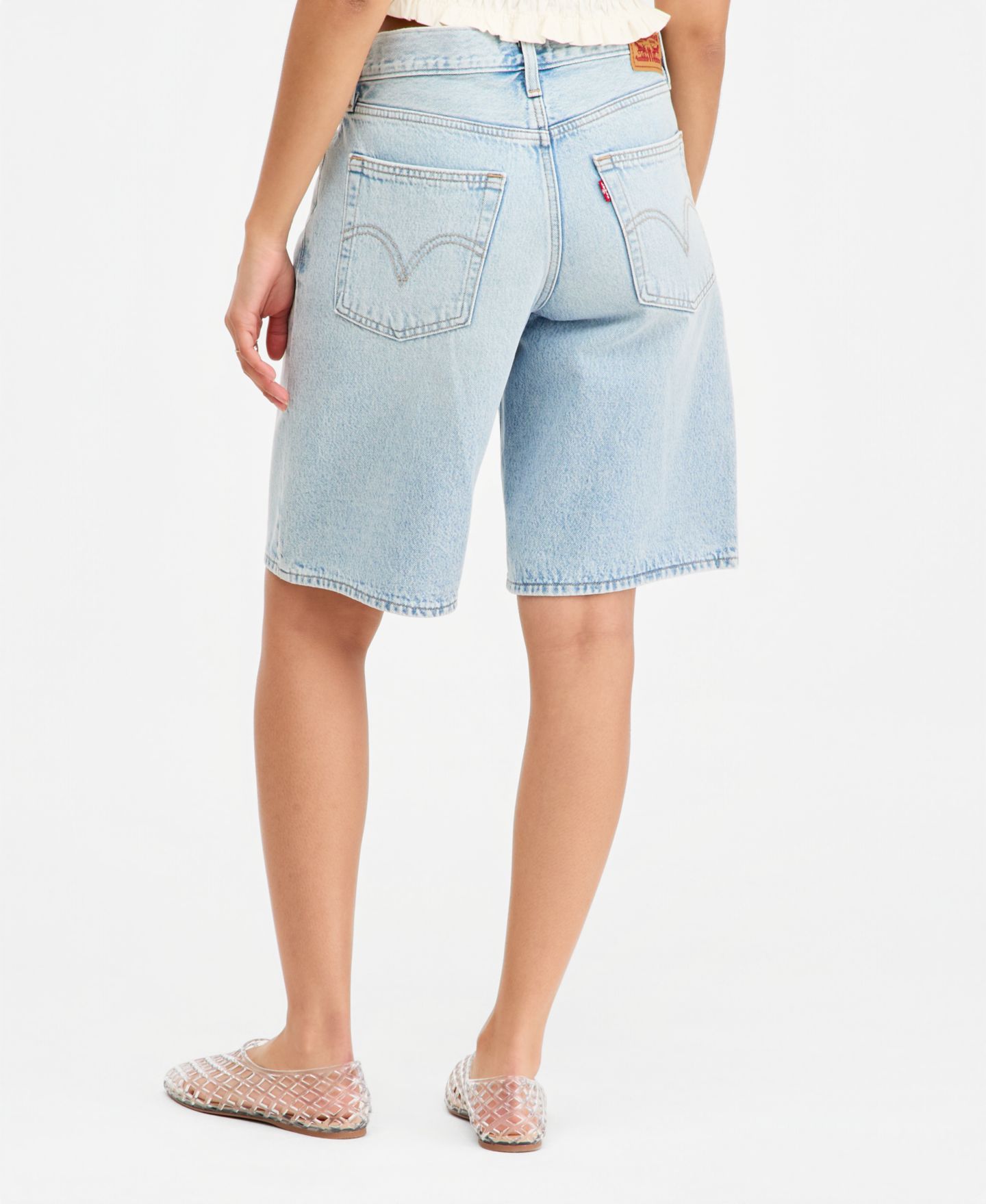 Женские шорты Levi's Mid-Rise Baggy Jort, цвет: Abraided Art Jort — фото 4