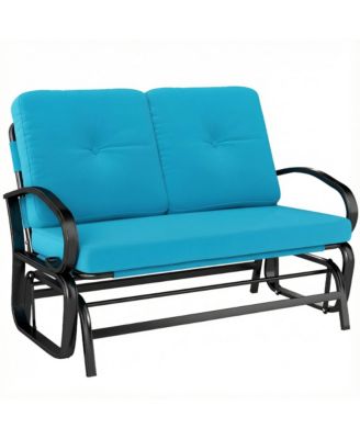 2-Person Outdoor Glider Bench with Cushions