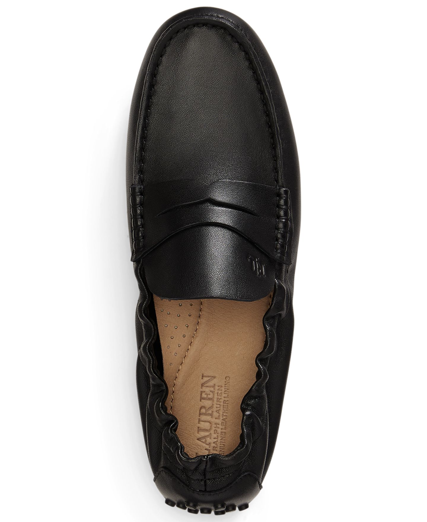 Женские туфли Lauren Ralph Lauren Wynnie Driver Slip-On, цвет: Чёрный кожаный — фото 4