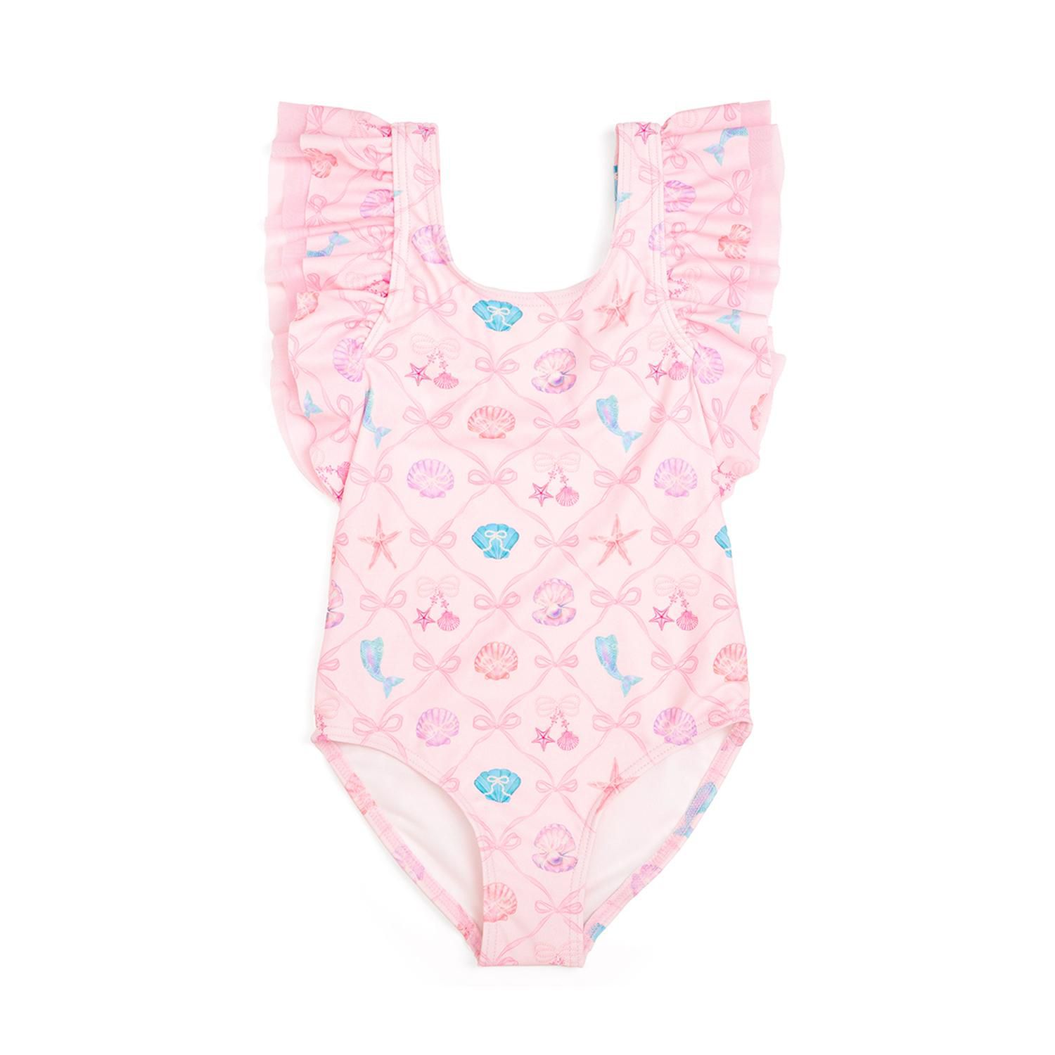 Toddler Girls Mermaid Trellis Bathing Suit