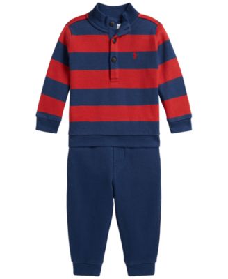 Baby Boys' Striped Pullover Sweatshirt and Pant, 2-Piece Set