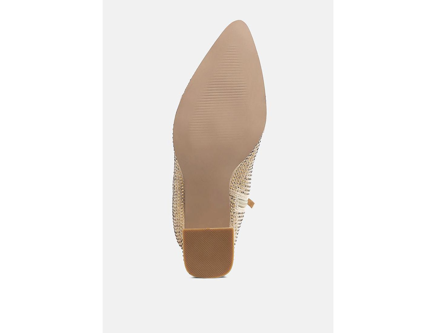 Женские ботинки London Rag Calla Rhinestone Embellished Ankle, цвет: Бежевый — фото 7
