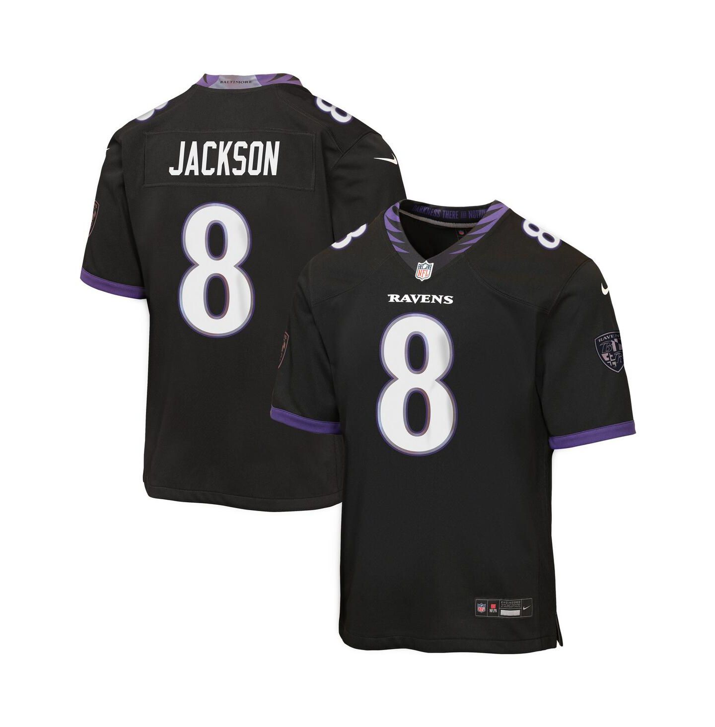 Детское джерси Nike Lamar Jackson Baltimore Ravens Alternate Game, Black — фото 1