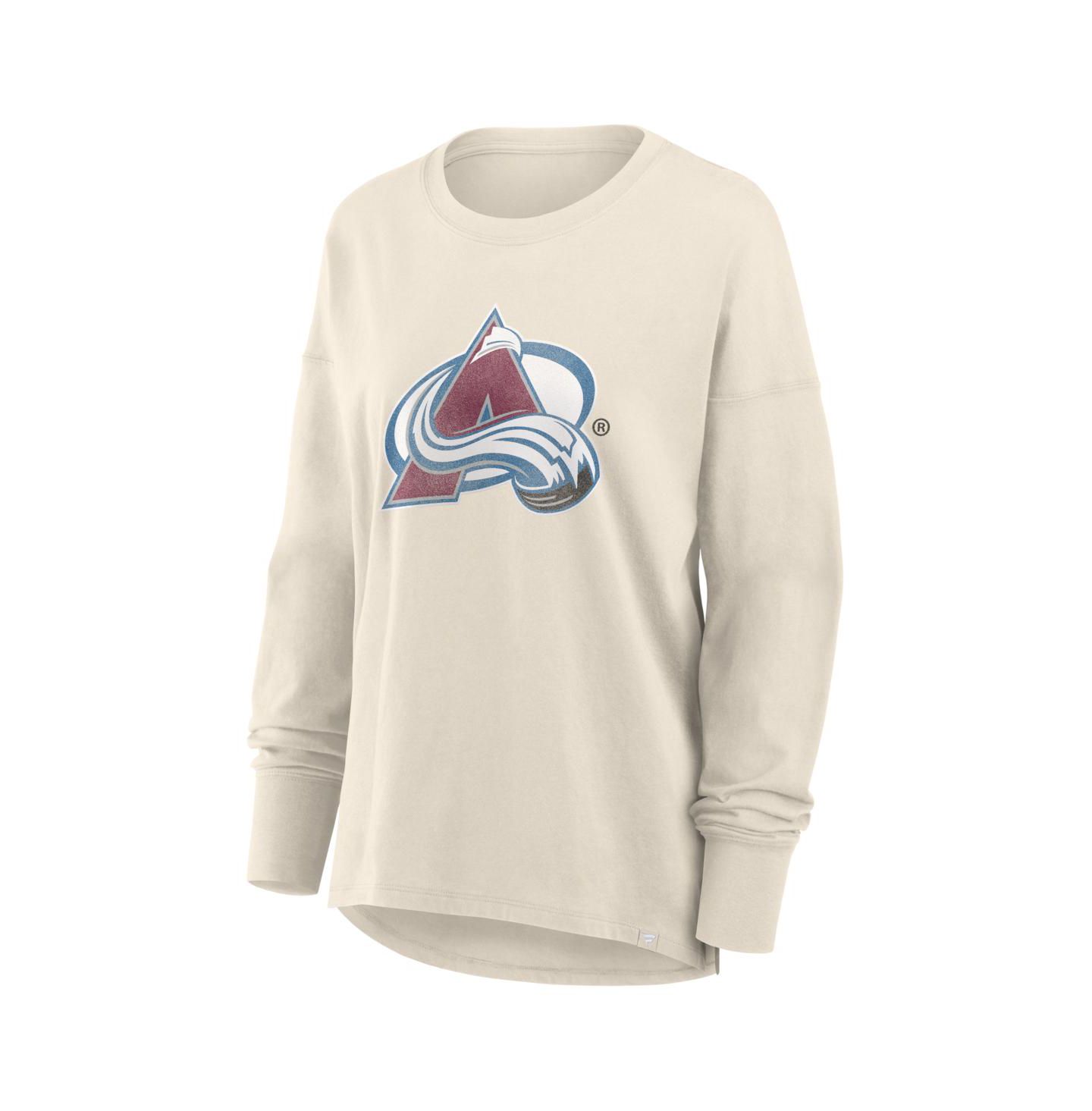 Женская футболка Fanatics Cream Colorado Avalanche Distressed Logo Long Sleeve — фото 2