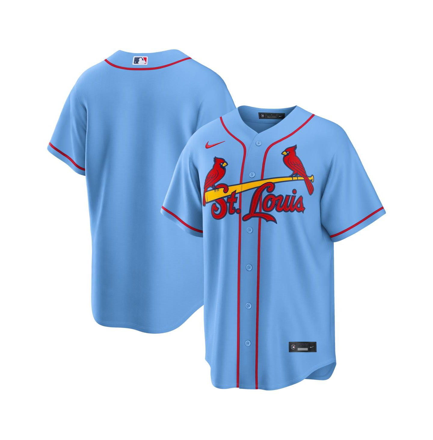 Мужской топ Nike Light Blue St. Louis Cardinals Alternate Replica Jersey — фото 1