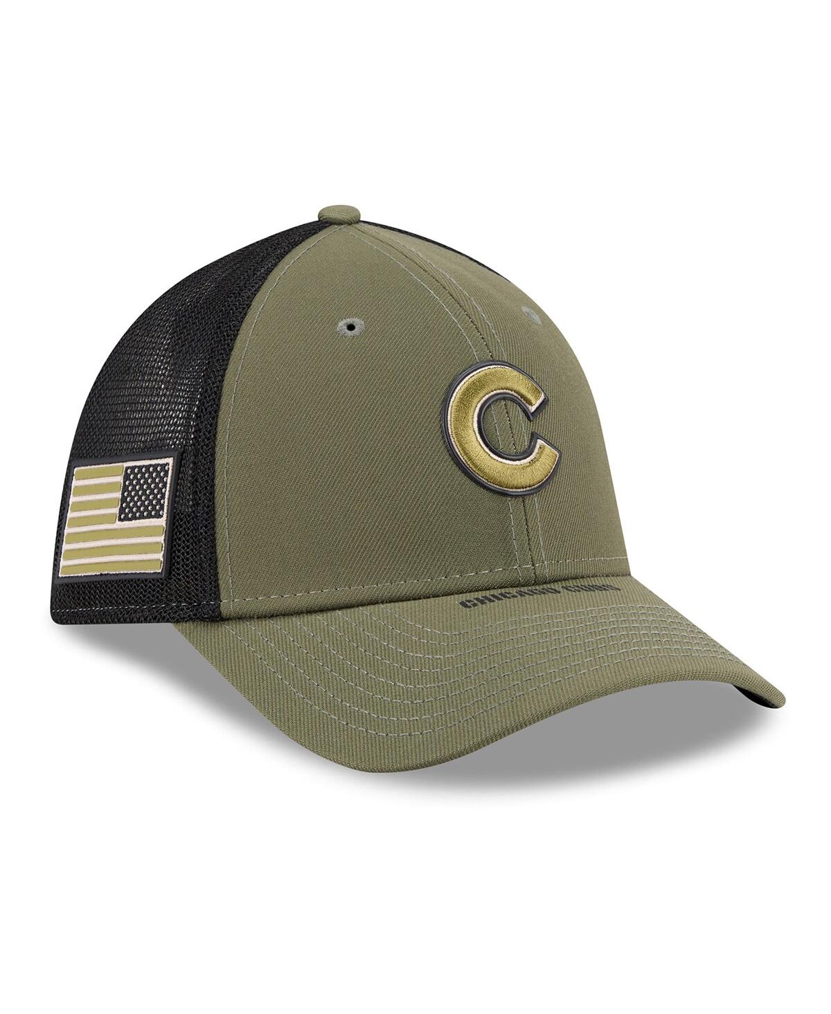New Era Men's Olive Chicago Cubs 2026 Armed Forces Day 39THIRTY M-Crown Flex Hat