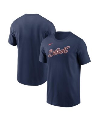 Men's Navy Detroit Tigers Alternate Wordmark T-Shirt