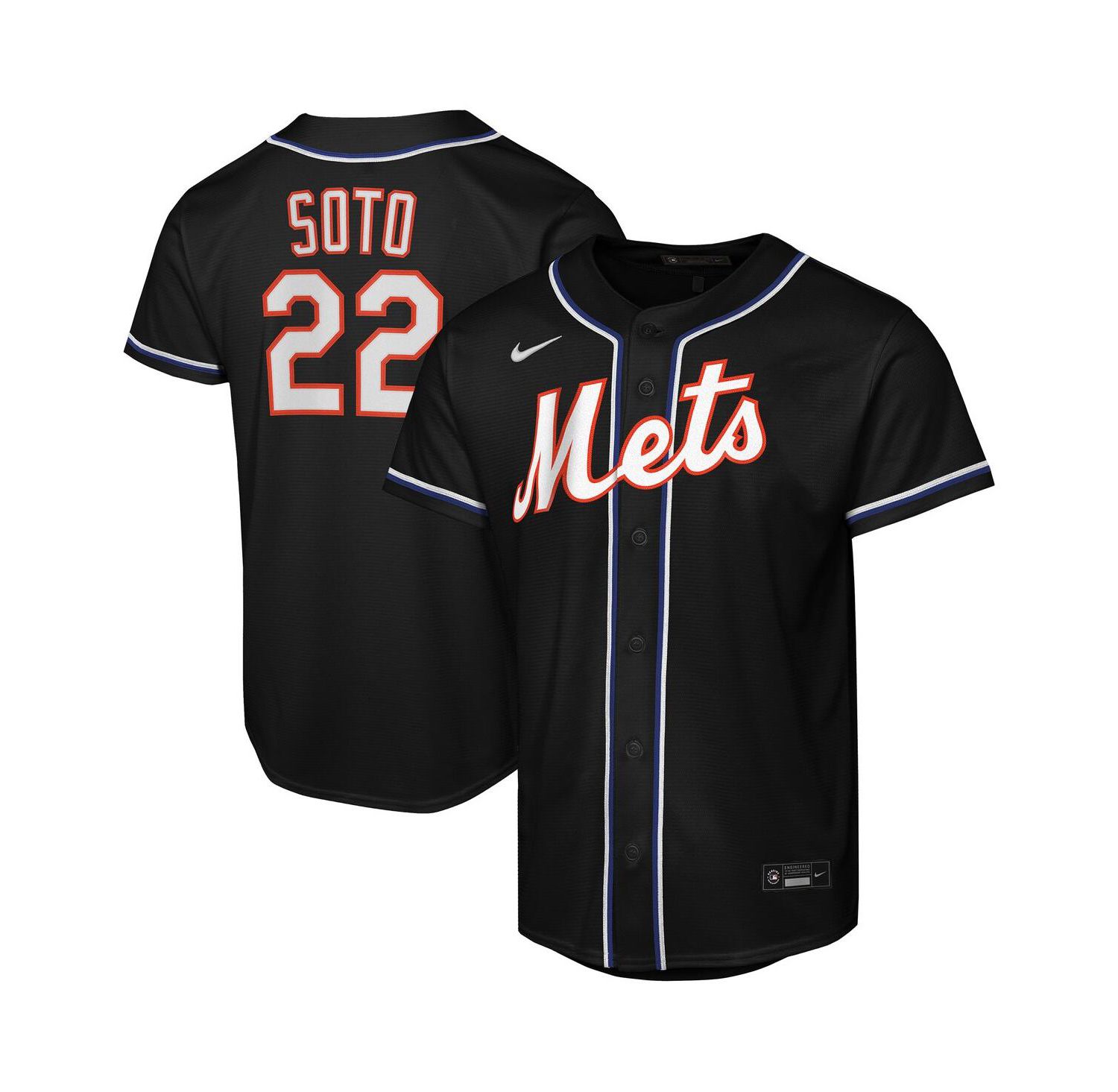 Big Boys and Girls Juan Soto Black New York Mets Fashion Replica Player Jersey