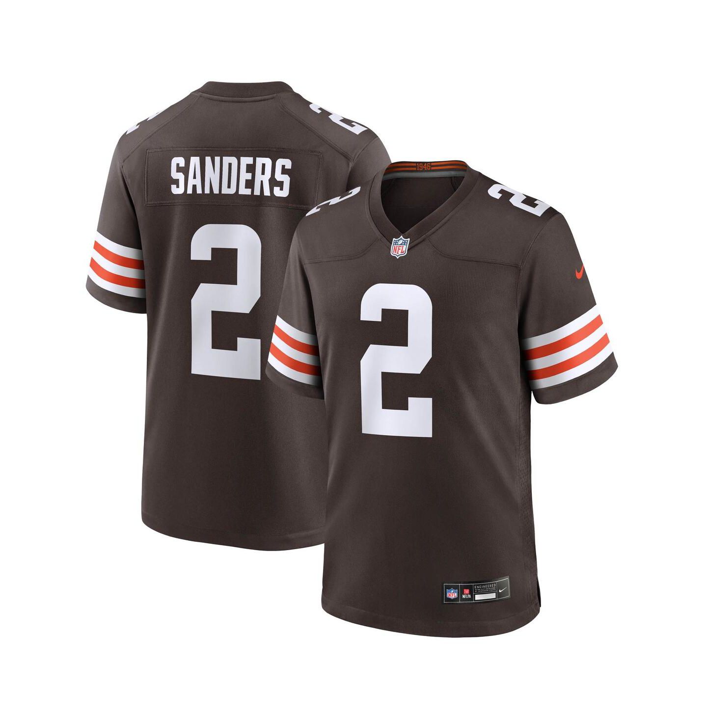 Мужской топ Nike Shedeur Sanders Brown Cleveland Browns Game Jersey — фото 1