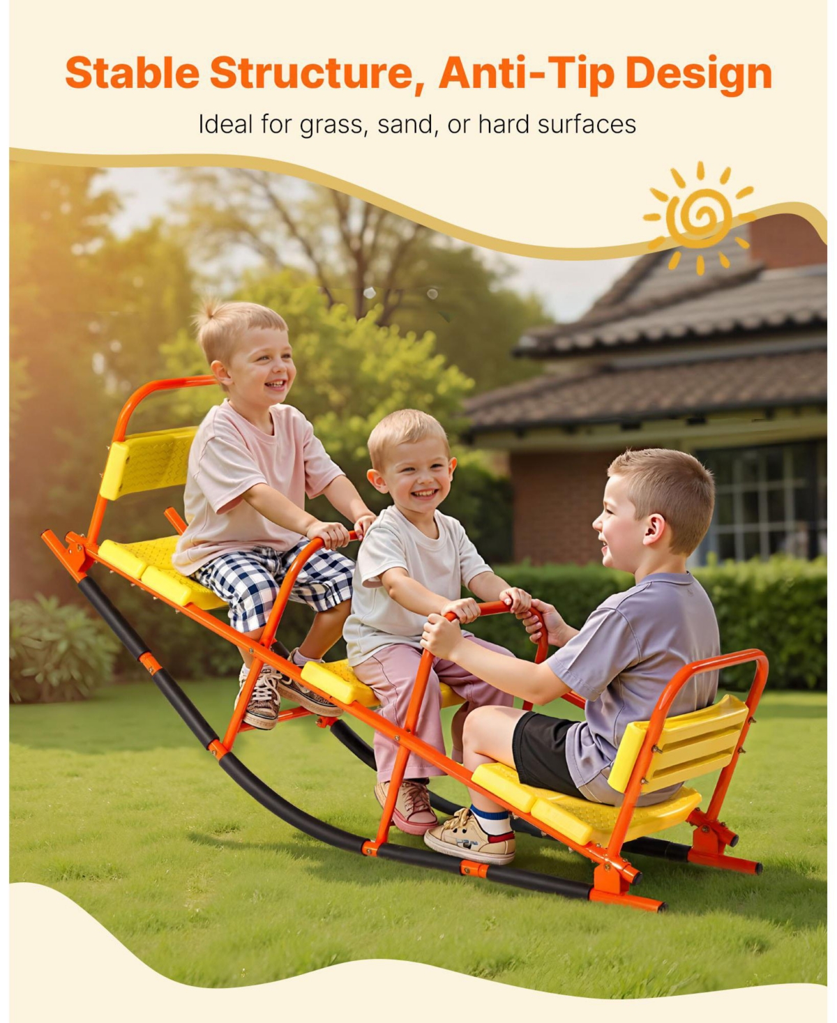 Mecale Metal Kids Seesaw for 2 with 200 Lb Capacity, Ages 3
