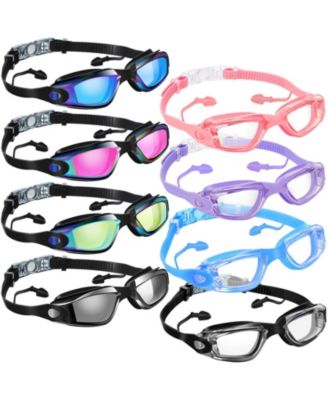 8pieces Swim Goggles Anti Fog Silicone Ear Plug Nose Clip