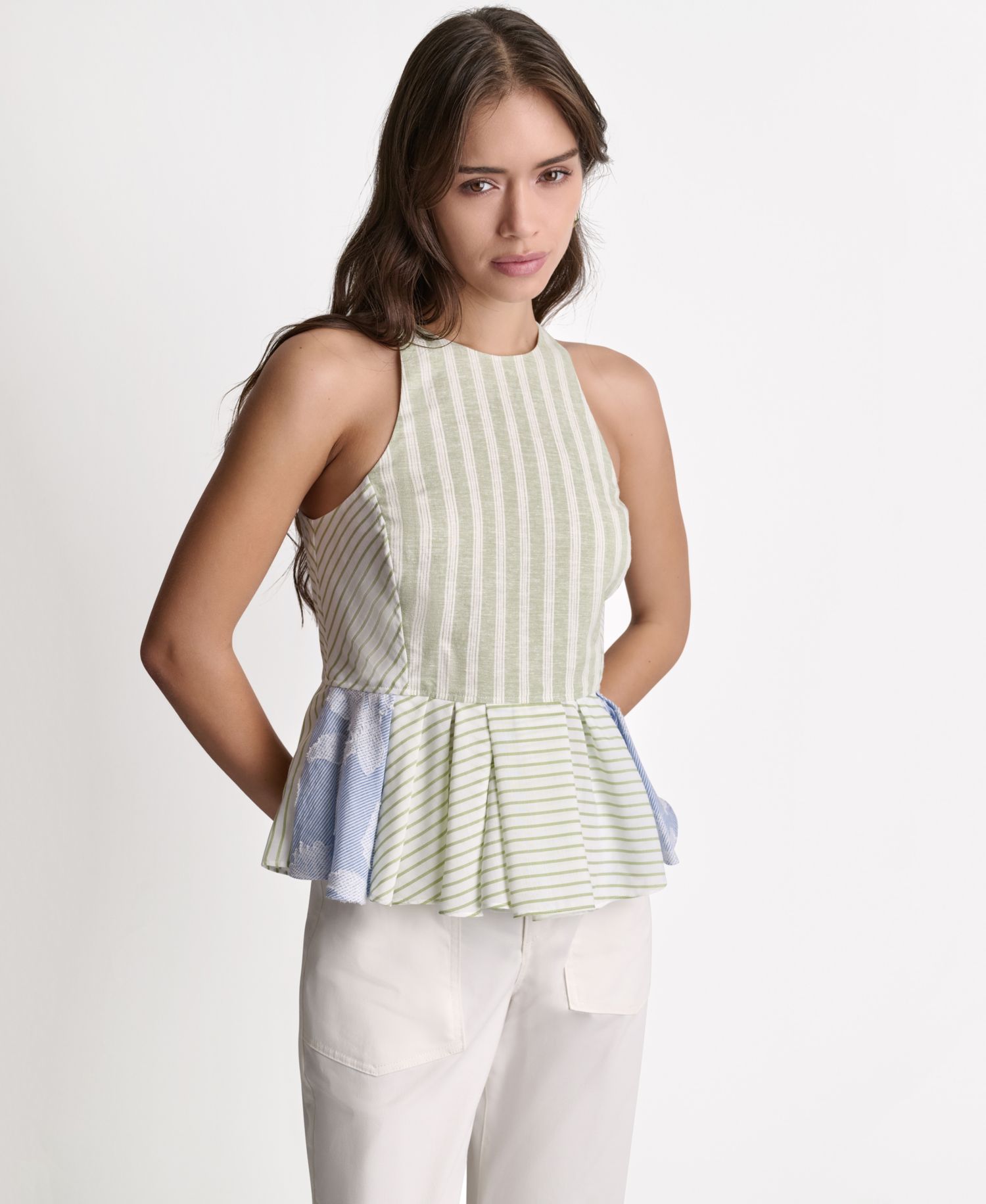 Women's Sleeveless Ruffle Peplum Top