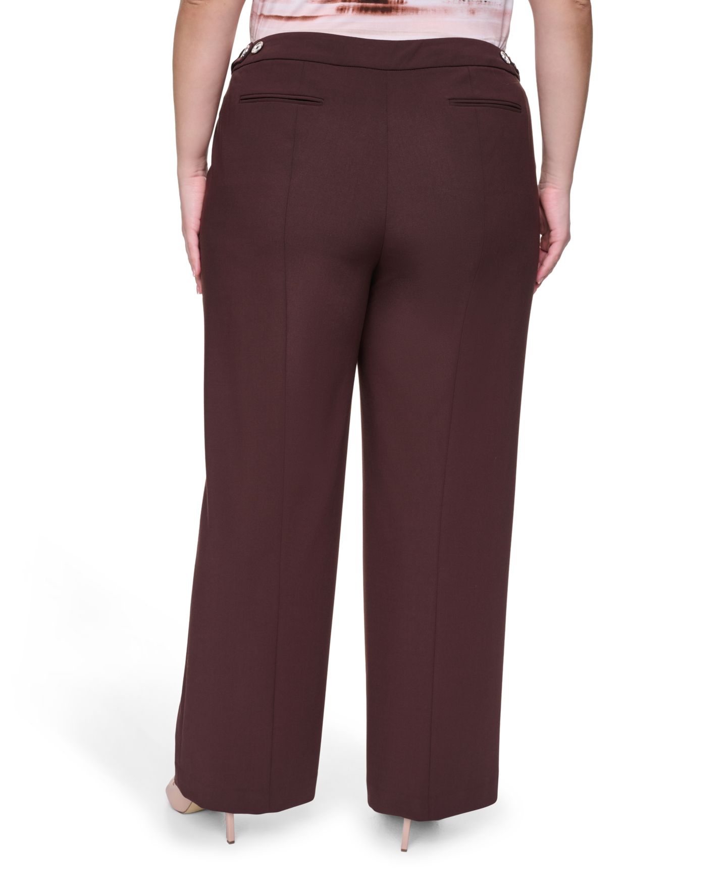 Женские брюки Calvin Klein Plus Size Mid-Rise Highline Ankle, цвет: Кофейный — фото 4