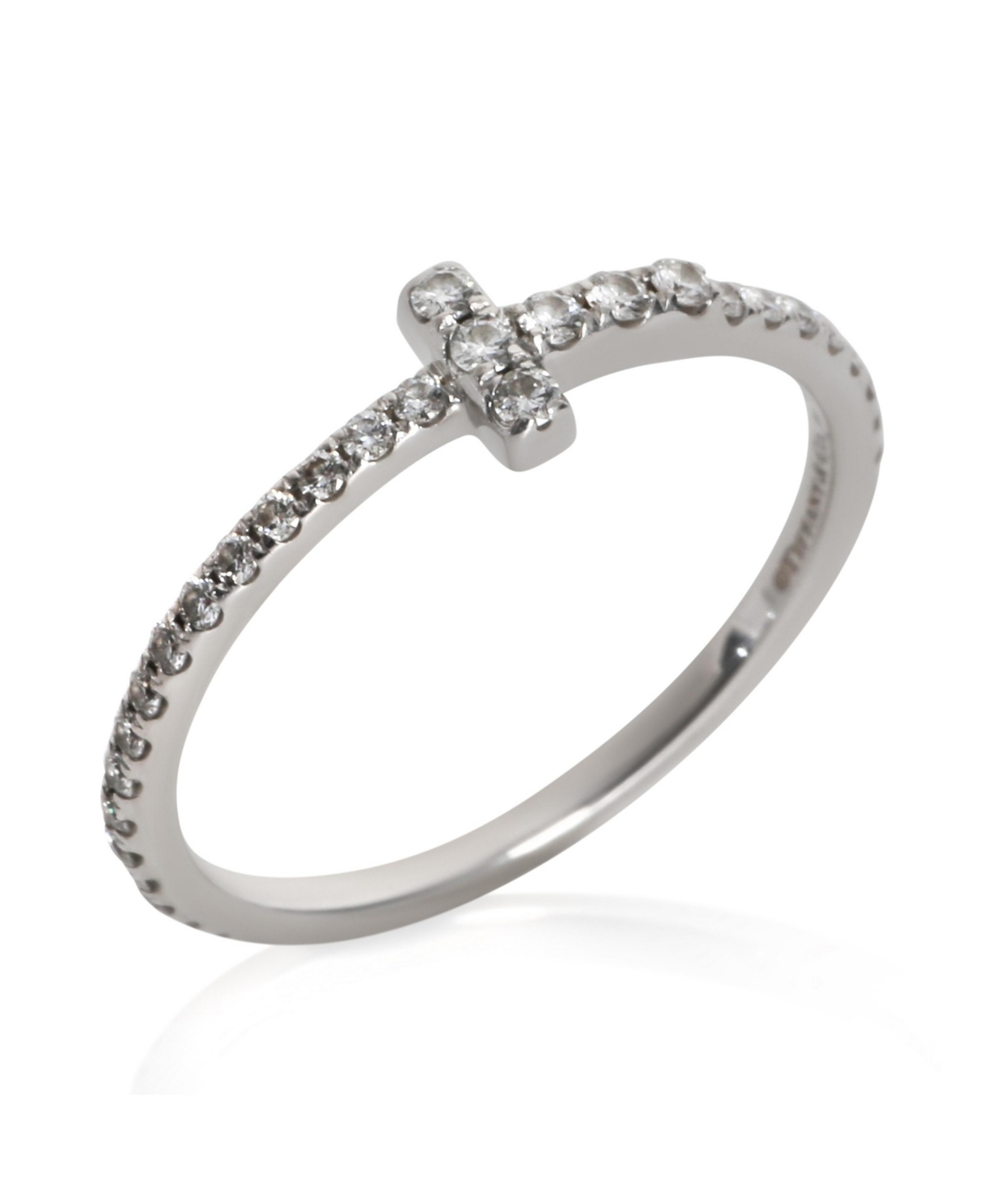Pre-Owned Tiffany & Co White Gold Diamond Tiffany T Wire Ring