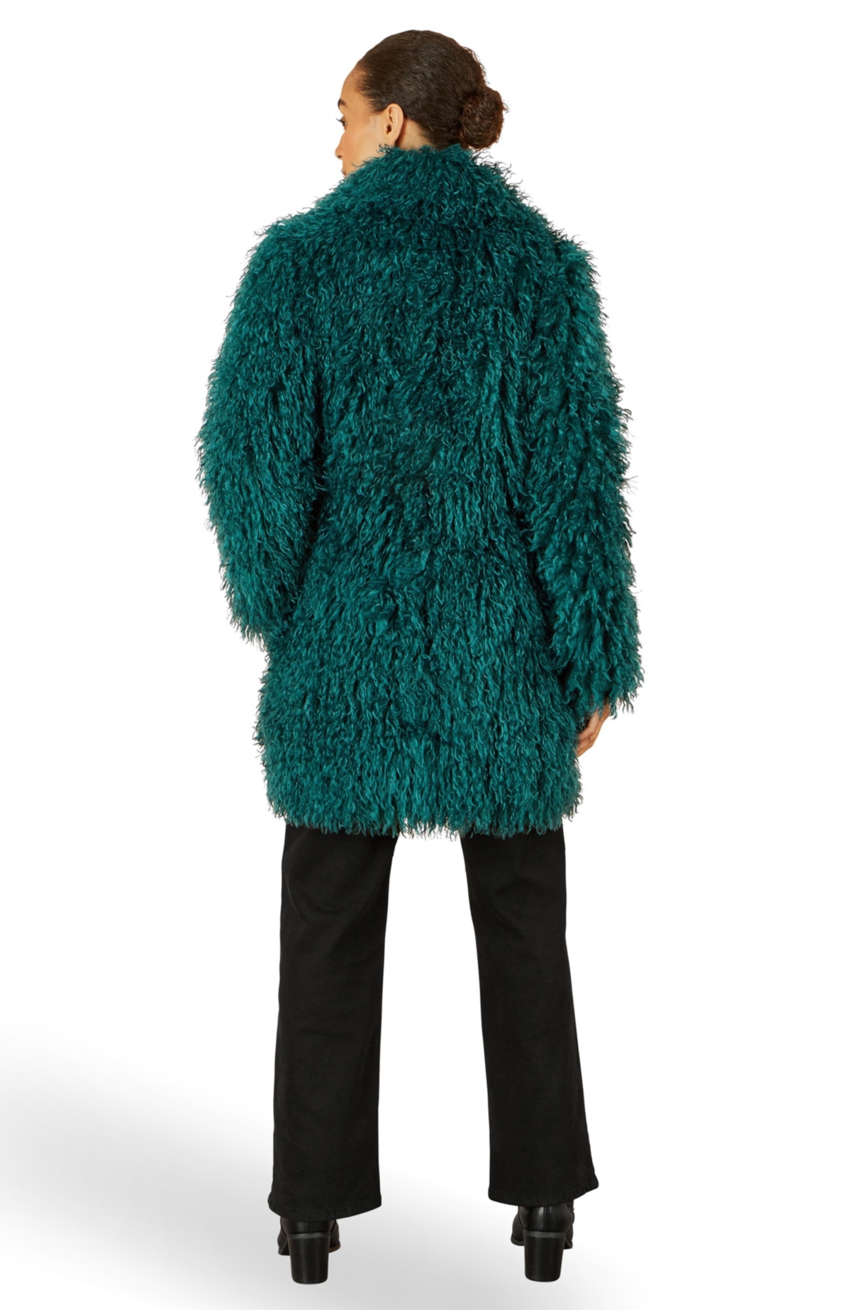 Yumi Women's Luxe Long Hair Faux Fur Coat