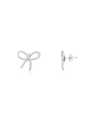 Loopy Bow Stud Earrings Sterling Silver