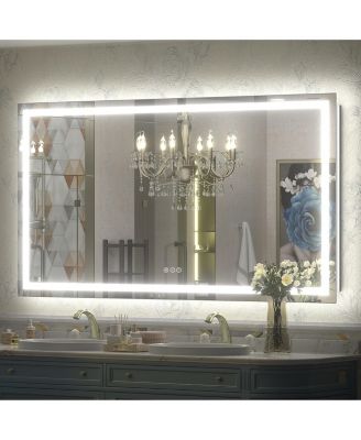 60" x 32" Super Bright Front and Back LED Lighted Anti-Fog Tempered Glass Bathroom/Vanity Mirror with ETL and 3-Year Warranty