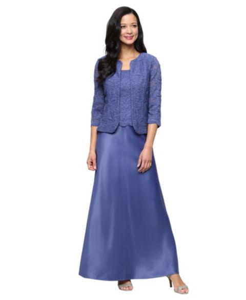 Женская куртка Alex Evenings Petite Lace Dress and Jacket, цвет: Cornflower