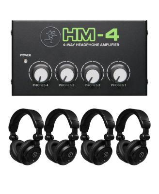 HM-4 4-Way Headphone Amplifier, Bundle with 4x TAPH100 Headphones